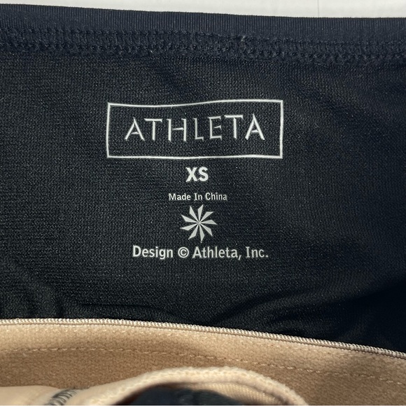 ATHLETA Black Hybrid Tank Athletic Dress Tennis V-Neck Padded Bra Size X-Small - Picture 6 of 10